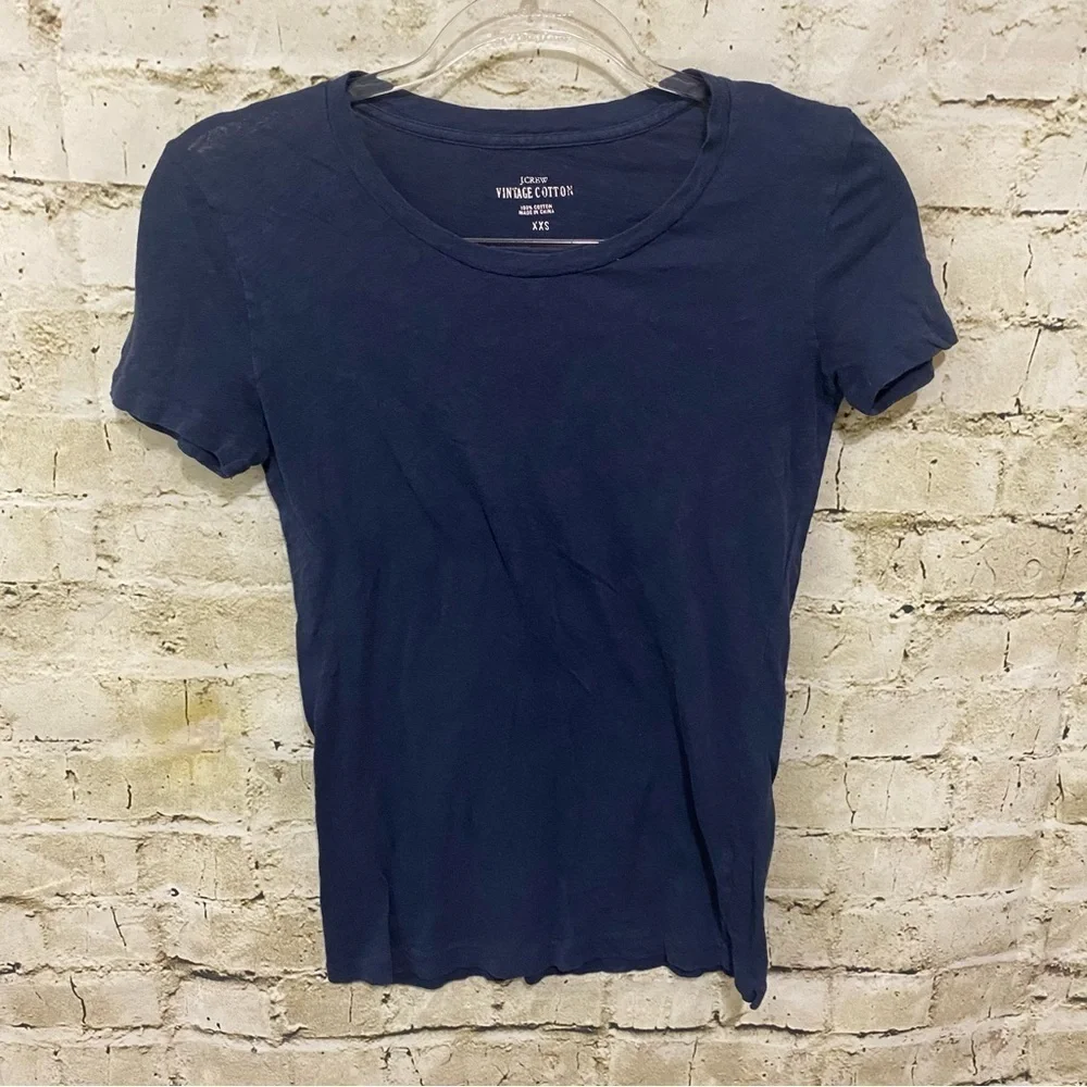J Crew Blue Vintage Cotton Thin Short Sleeve T Shirt